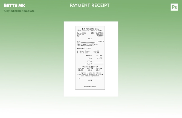 Модерен стил шаблон за сметки за Ma & Pa'S Bake Shop